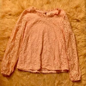 Girls pink lace shirt